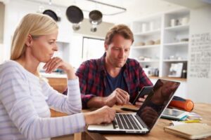 couple researching selling annuity